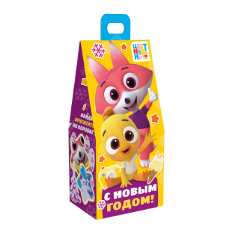 Упаковка новогодняя "Цветняшки" 250 гр 9.5х7.5х16.5см