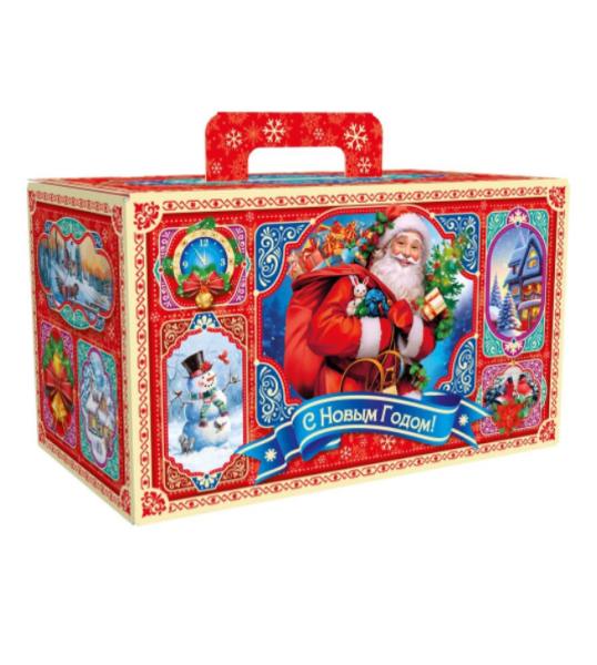 Упаковка новогодняя "Сокольники" 1000 гр 21х12х13см