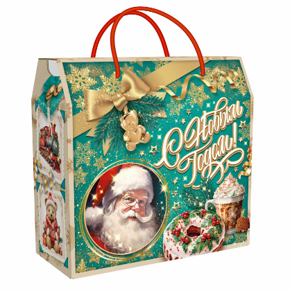 Упаковка новогодняя "Вкус Детства" 1500 гр 23х10х22см