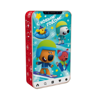 Упаковка новогодняя "Ми-ми-мишки" 500 гр 13х4,5х21,5см