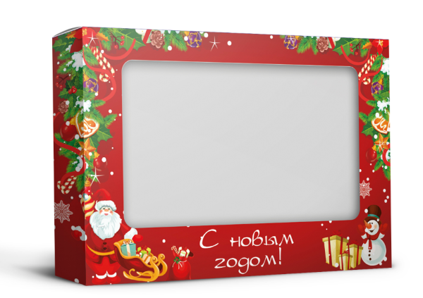 Упаковка с окошком "Новогоднее чудо" 305х30х205 мм