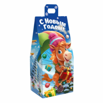 Упаковка новогодняя "И-го-гоша" 250 гр 9.5х7.5х16.5см