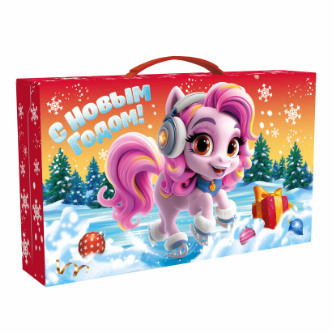 Упаковка новогодняя "Марк и Няша" 1200 гр 23х8,5х23 см