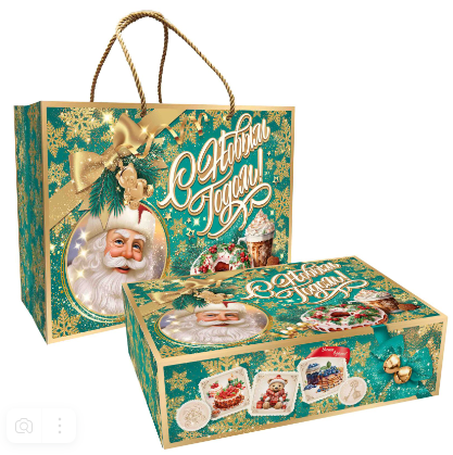 Упаковка новогодняя "Вкус Детства" 1200 гр 26,5х20х8,3 см