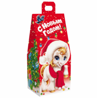 Упаковка новогодняя "Снежок и Огонёк" 250 гр 9.5х7.5х16.5см
