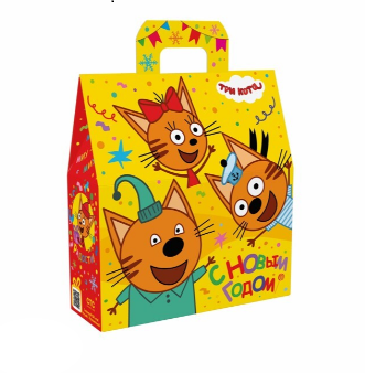 Упаковка новогодняя "Три Кота" 550 гр 17,5х6х19,5см