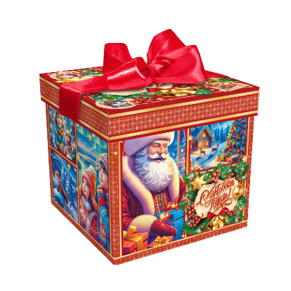 Упаковка новогодняя "Зимняя Сказка" 2000 гр 18,5х18,5х17,6см