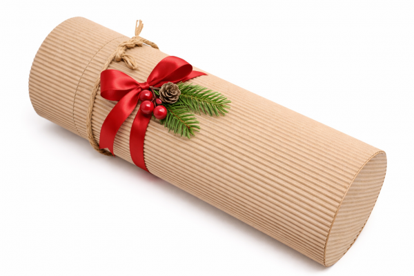 Круглая коробка из рельефного картона 110х320 мм