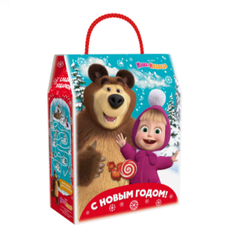 Упаковка новогодняя "Маша и Медведь" 16х8х20см