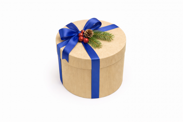 Круглая коробка из рельефного картона 190х220 мм