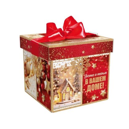 Упаковка новогодняя "Шанталь" 600 гр 12,5х12,5х12см