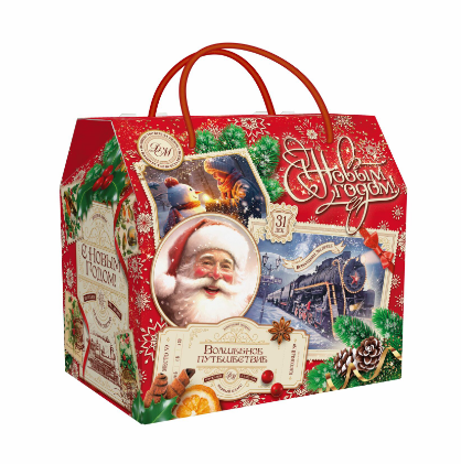 Упаковка новогодняя "Волшебный Экспресс" 1500 гр 19,5х13х18см
