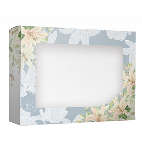 Упаковка с окошком "Цветочный мотив" 250х40х180 мм