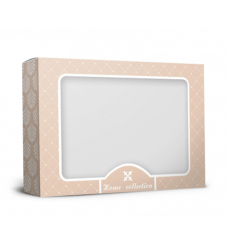 Упаковка с окошком "Бежевая с орнаментом" 305х30х205 мм
