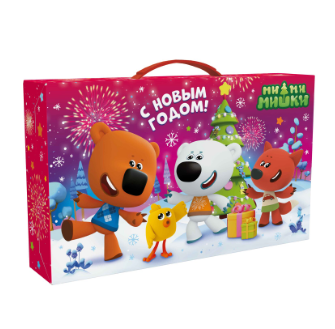 Упаковка новогодняя "Ми-ми-мишки" 25х5х15см