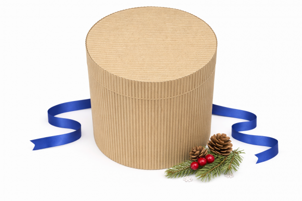 Круглая коробка из рельефного картона 155х180 мм