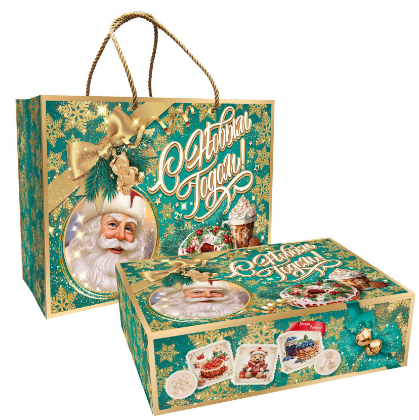 Упаковка новогодняя "Вкус Детства" пакет 1200 гр 32х11, 2х22 см