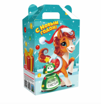 Упаковка новогодняя "Огонёк" 2000 гр 18,5х10х30,5см