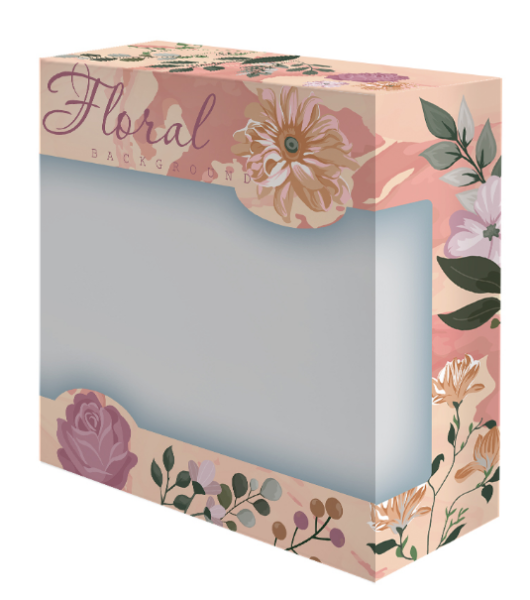 Упаковка с окошком "Розовая нежность" 195х60х190 мм