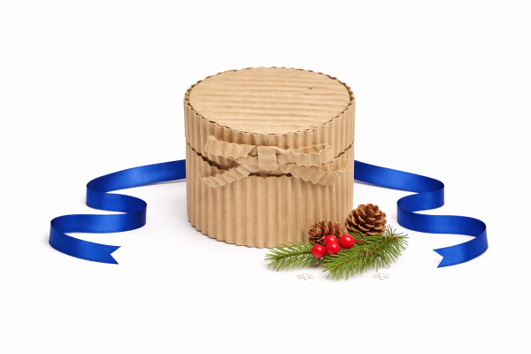 Круглая коробка из рельефного картона 50х60 мм