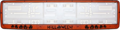 Рамка для номера автомобиля черная "Halloween"