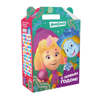 Упаковка новогодняя "Фиксики" 1100 гр 17х8х25,5см