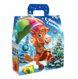 Упаковка новогодняя "И-го-гоша" 550 гр 17,5х6х19,5см