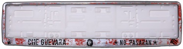 Рамка для номера металлизированная красная "Че Гевара"