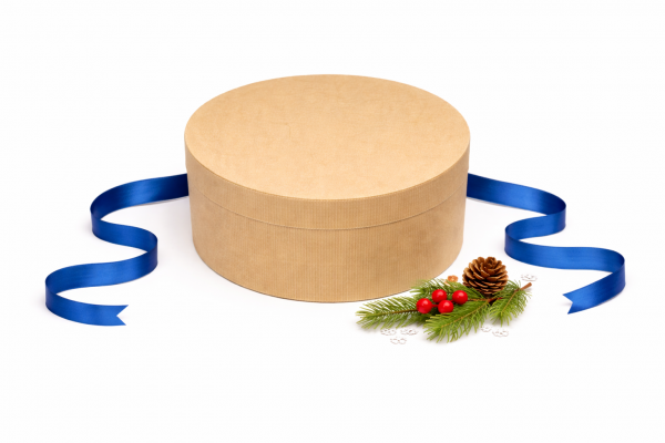 Круглая (шляпная) коробка из рельефного картона 460х160 мм