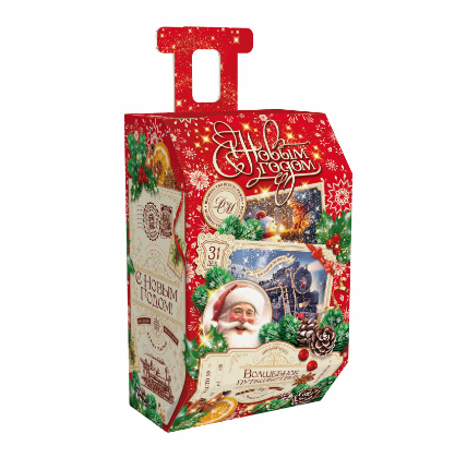 Упаковка новогодняя "Волшебный Экспресс" 1000 гр 13,5х10х22,3см