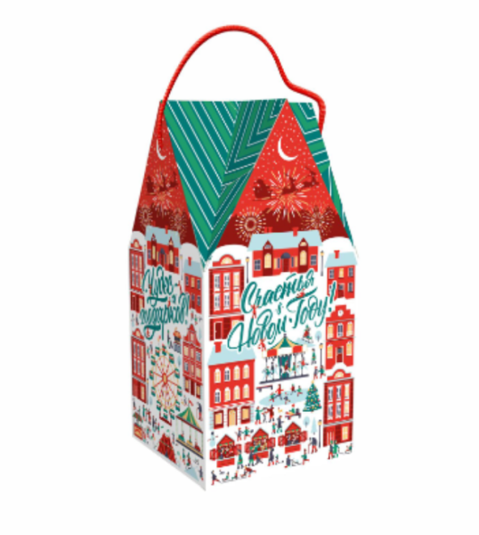 Упаковка новогодняя "ЛунаПарк" 500 гр 10,5х10,5х21,5см