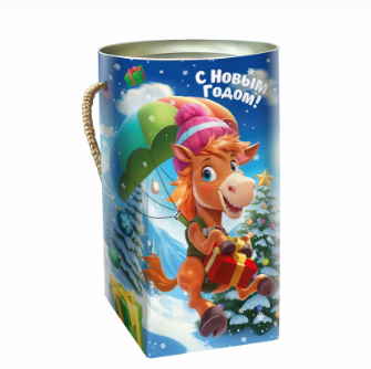 Упаковка новогодняя "И-го-гоша" туба картонная