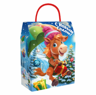 Упаковка новогодняя "И-го-гоша" 800 гр 16х8х20см