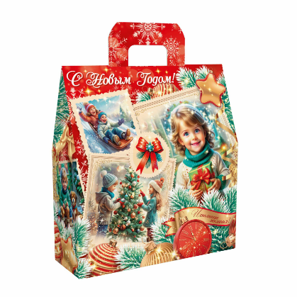 Упаковка новогодняя "Золотое Время" 17,5х6х19,5см
