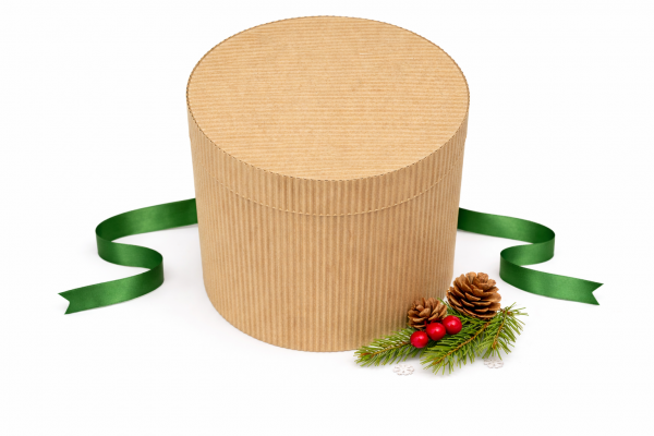 Круглая коробка из рельефного картона 200х200 мм