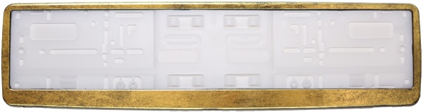 Рамка для номера автомобиля черная "Винтаж золото"