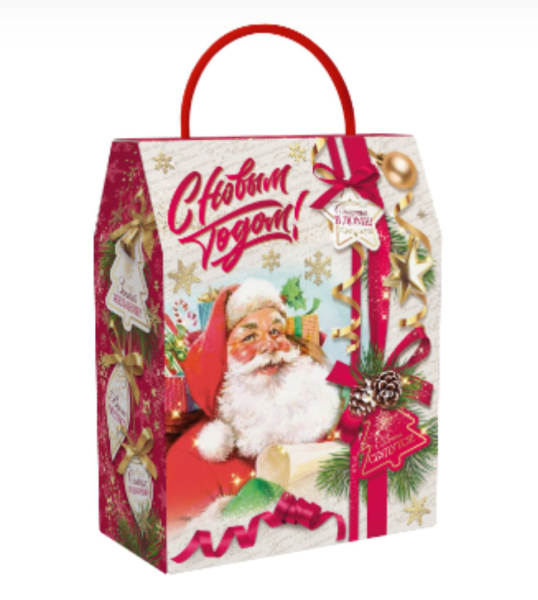 Упаковка новогодняя "Добрые традиции" 800 гр 16х8х20см