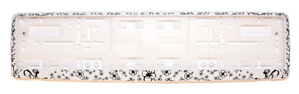 Рамка для номера автомобиля белая "Кружева"