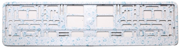 Рамка для номера с декоративной иммерсионной печатью голубая "Пузыри"