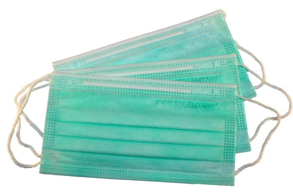 Маска лицевая защитная 10 шт (зеленая)