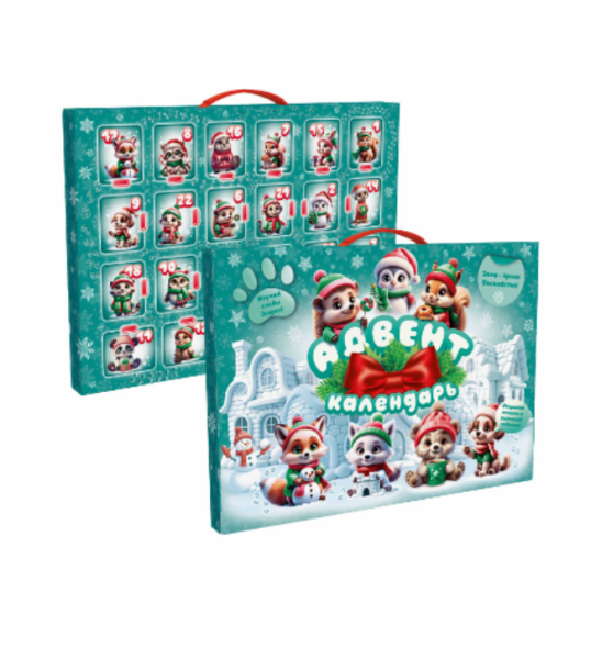 Упаковка новогодняя "Лесная братва" 700 гр 15х8,5х24см