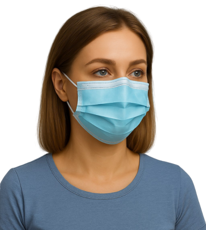 Маска медицинская защитная голубая 10 шт. нестерильная