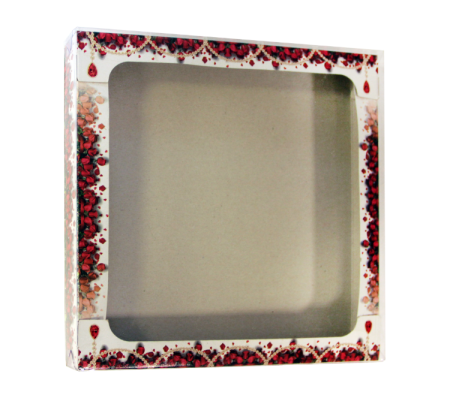 Упаковка с окошком "Красные розы" 260х30х260 мм