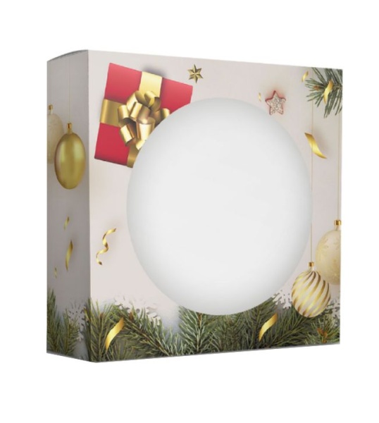 Упаковка с окошком “С новым годом” 155х40х155 мм