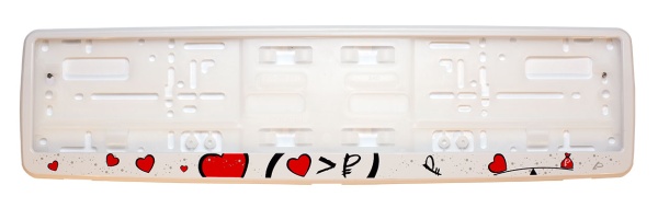 Рамка для номера автомобиля белая "Арифметика любви"