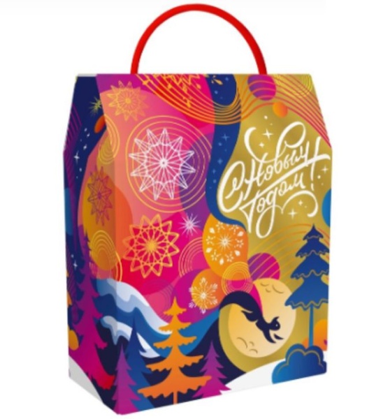 Упаковка новогодняя "Чудолесье" 800 гр 16х8х20см