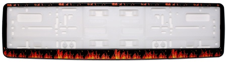 Рамка для номера автомобиля черная "Пламя"