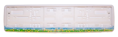 Рамка для номера автомобиля белая "Полевые цветы"