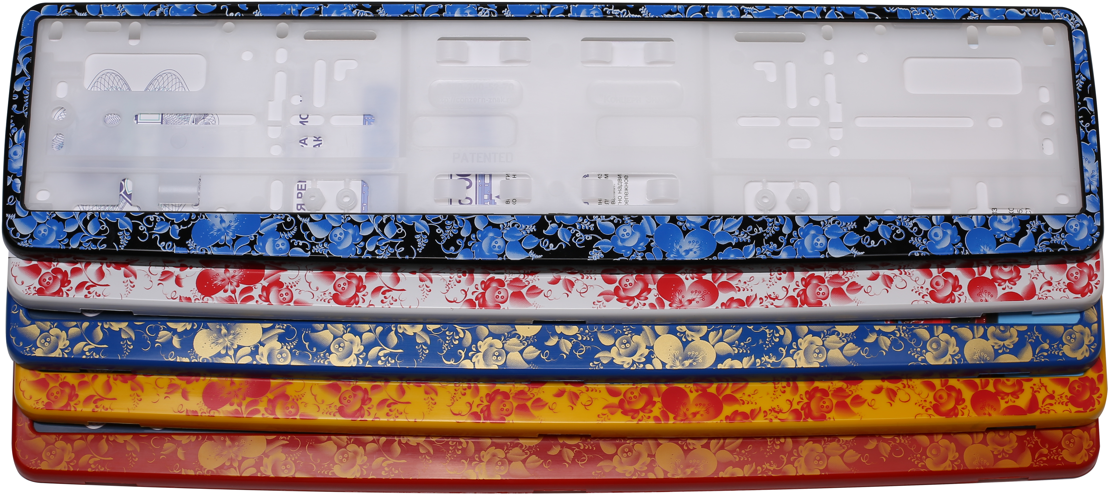 Рамка для номера с цветным узором в ассортименте