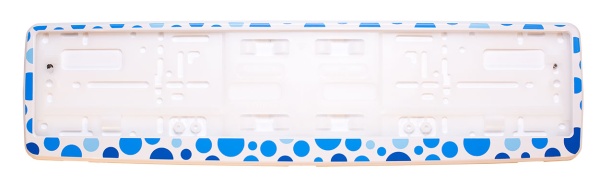 Рамка для номера автомобиля белая "Горох"